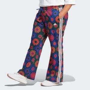 Farm Rio x Adidas groovy floral flared leg track pants 1X NWOT